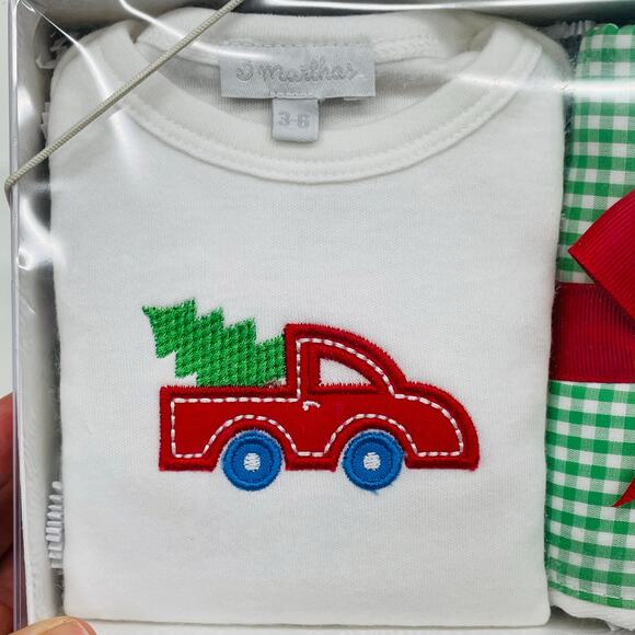 NIB 3 Marthas Red Truck Onesie Gift Set - Picture 3 of 4